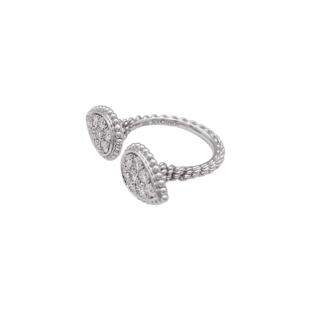 Bague Toi & Moi BOUCHERON "Serpent Bohème Motif S" en or blanc et diamants - Castafiore