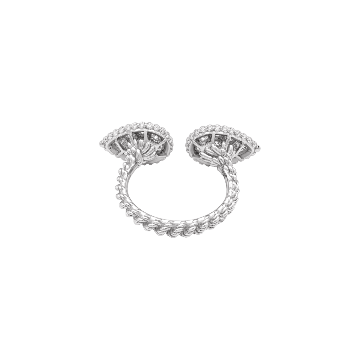 Bague Toi & Moi BOUCHERON "Serpent Bohème Motif S" en or blanc et diamants - Castafiore