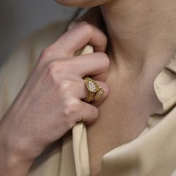 Bague Toi & Moi BOUCHERON "Serpent Bohème" S en or jaune et diamants - Castafiore