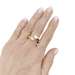 Bague Toi & Moi CARTIER "Ellipse Deux Têtes Croisées" en or jaune et diamants - Castafiore
