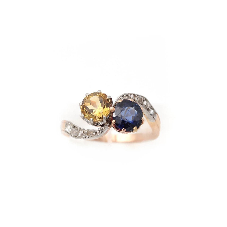 Bague TOI MOI Citrine saphir en or et platine - Castafiore