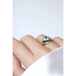 Bague Toi & Moi diamants et aigue marine - Castafiore