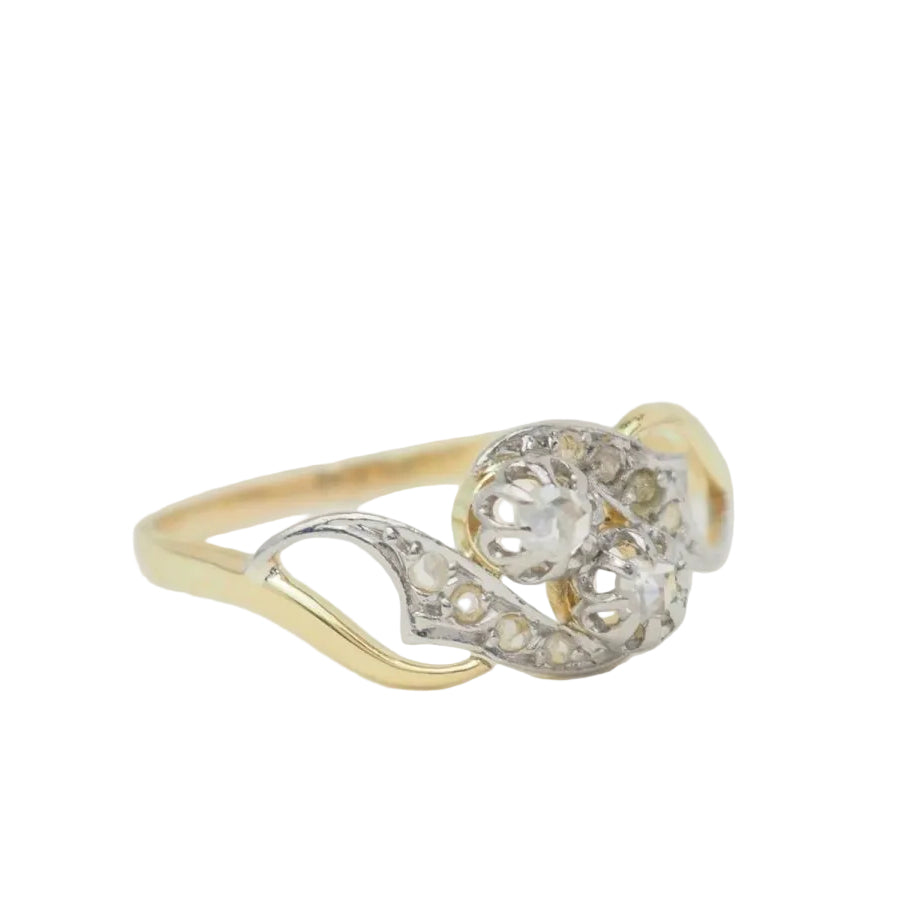 Bague Toi & Moi en or bicolore et diamants - Castafiore