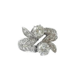 Bague Toi & Moi en or blanc et diamants - Castafiore