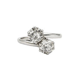 Bague Toi & Moi en or blanc et diamants - Castafiore