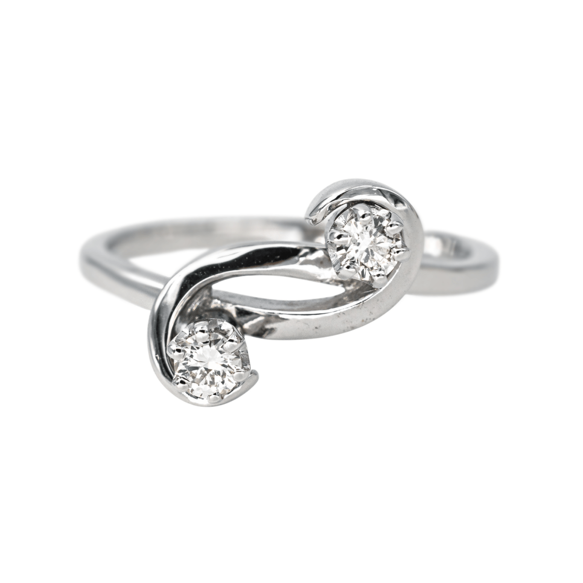 Bague Toi & Moi en or blanc et diamants - Castafiore