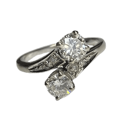 Bague Toi & Moi en or blanc et diamants - Castafiore