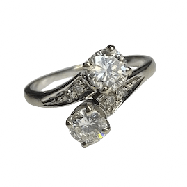Bague Toi & Moi en or blanc et diamants - Castafiore