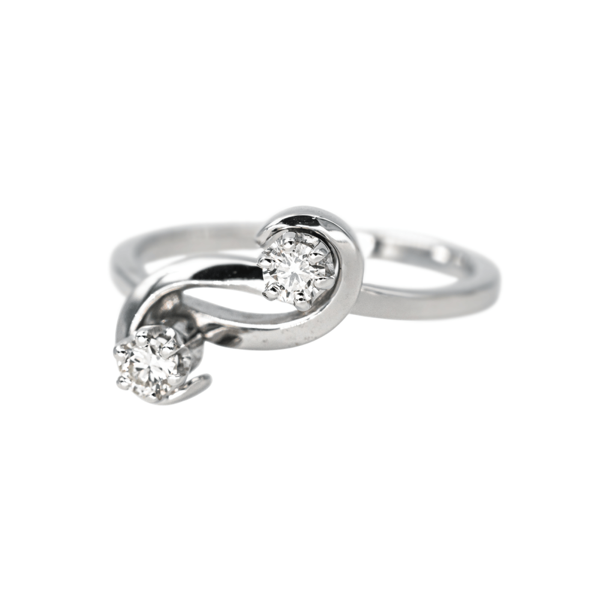Bague Toi & Moi en or blanc et diamants - Castafiore
