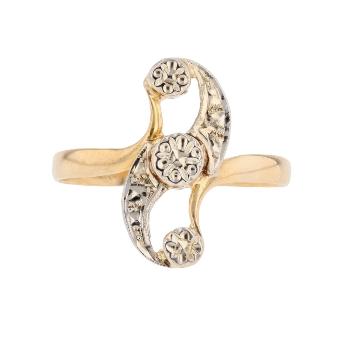 Ring antique two gold scrolls
