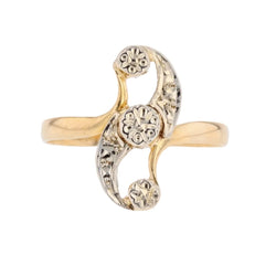 Ring antique two gold scrolls