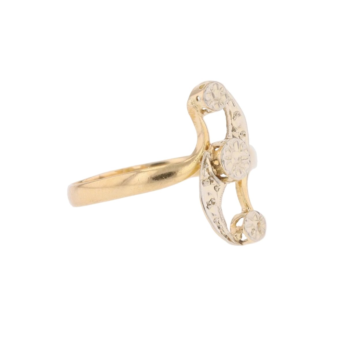 Ring antique two gold scrolls