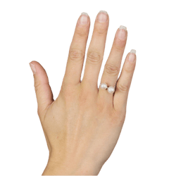 Bague Toi & Moi en or blanc et perles - Castafiore