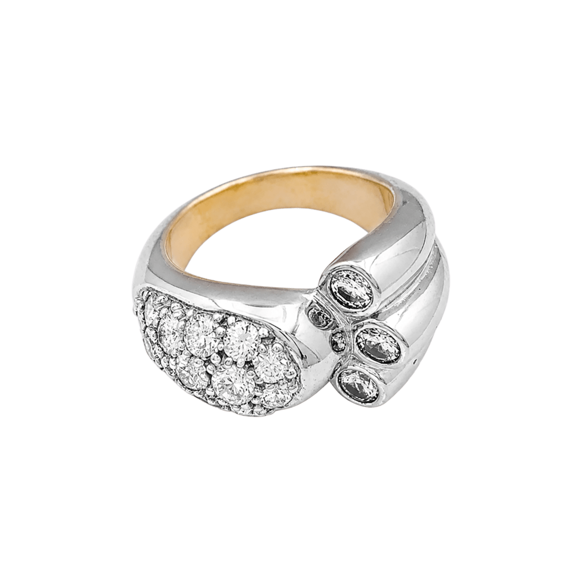 Bague Toi & Moi en or blanc, or jaune et diamants - Castafiore