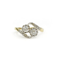 Bague Toi & Moi en or blanc, or jaune et diamants - Castafiore