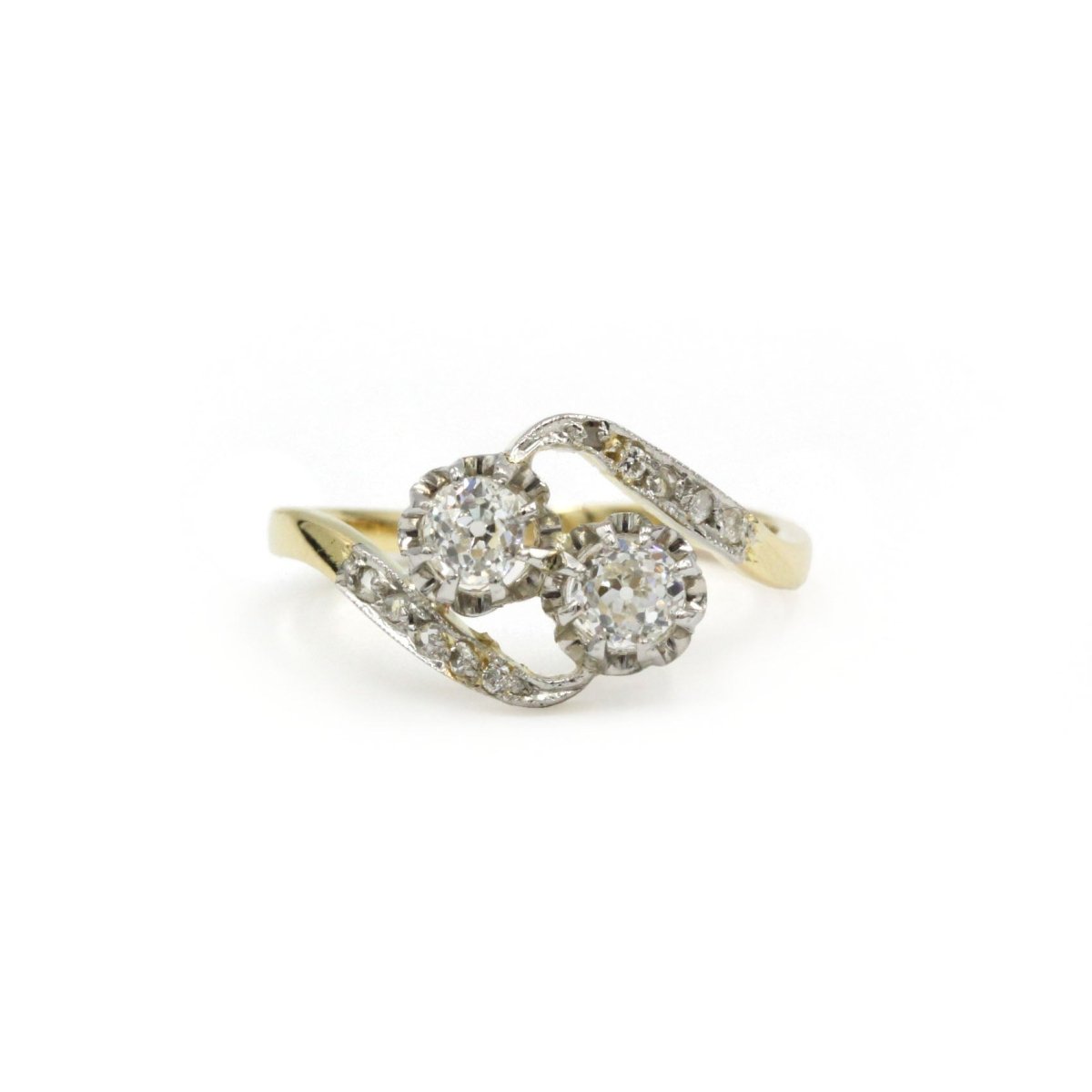 Bague Toi & Moi en or blanc, or jaune et diamants - Castafiore