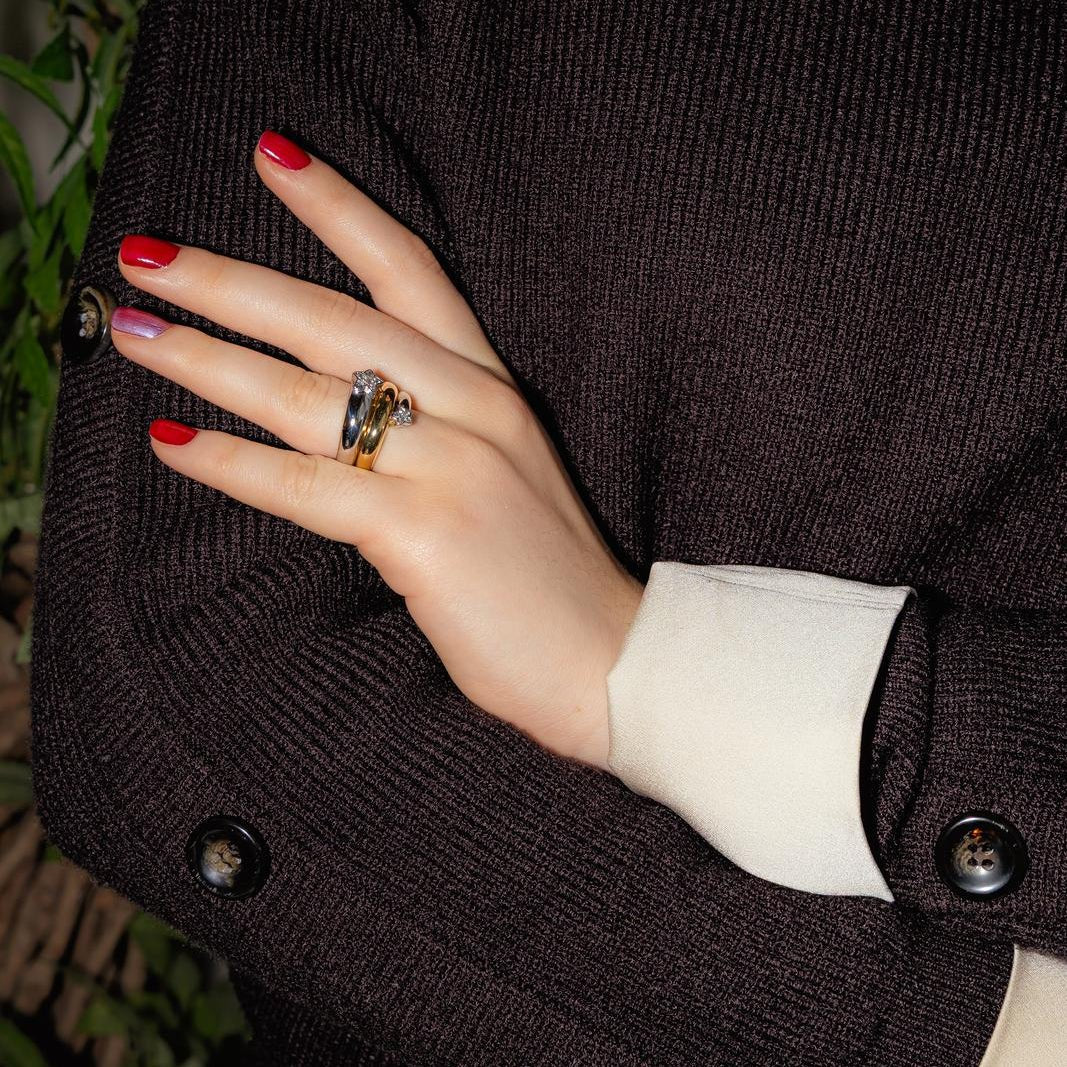 Bague Toi & Moi en or blanc, or jaune et diamants - Castafiore