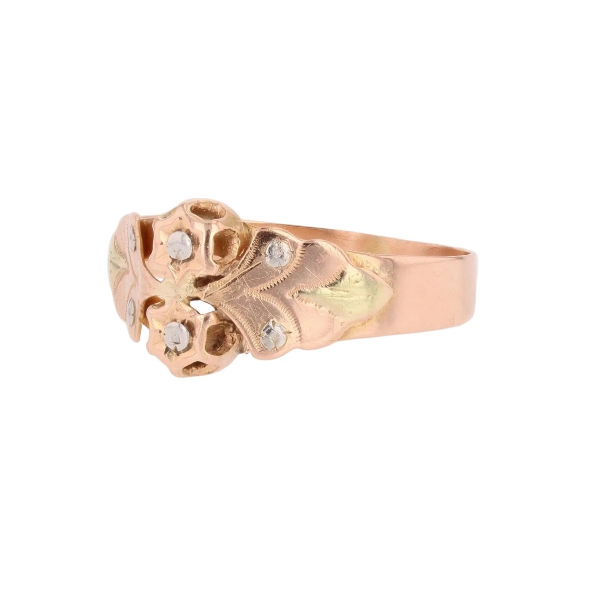 Bague Toi & Moi en or blanc, or rose et or vert - Castafiore