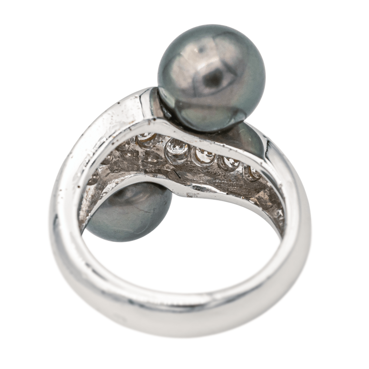 Bague Toi & Moi en or blanc, perles et diamants - Castafiore