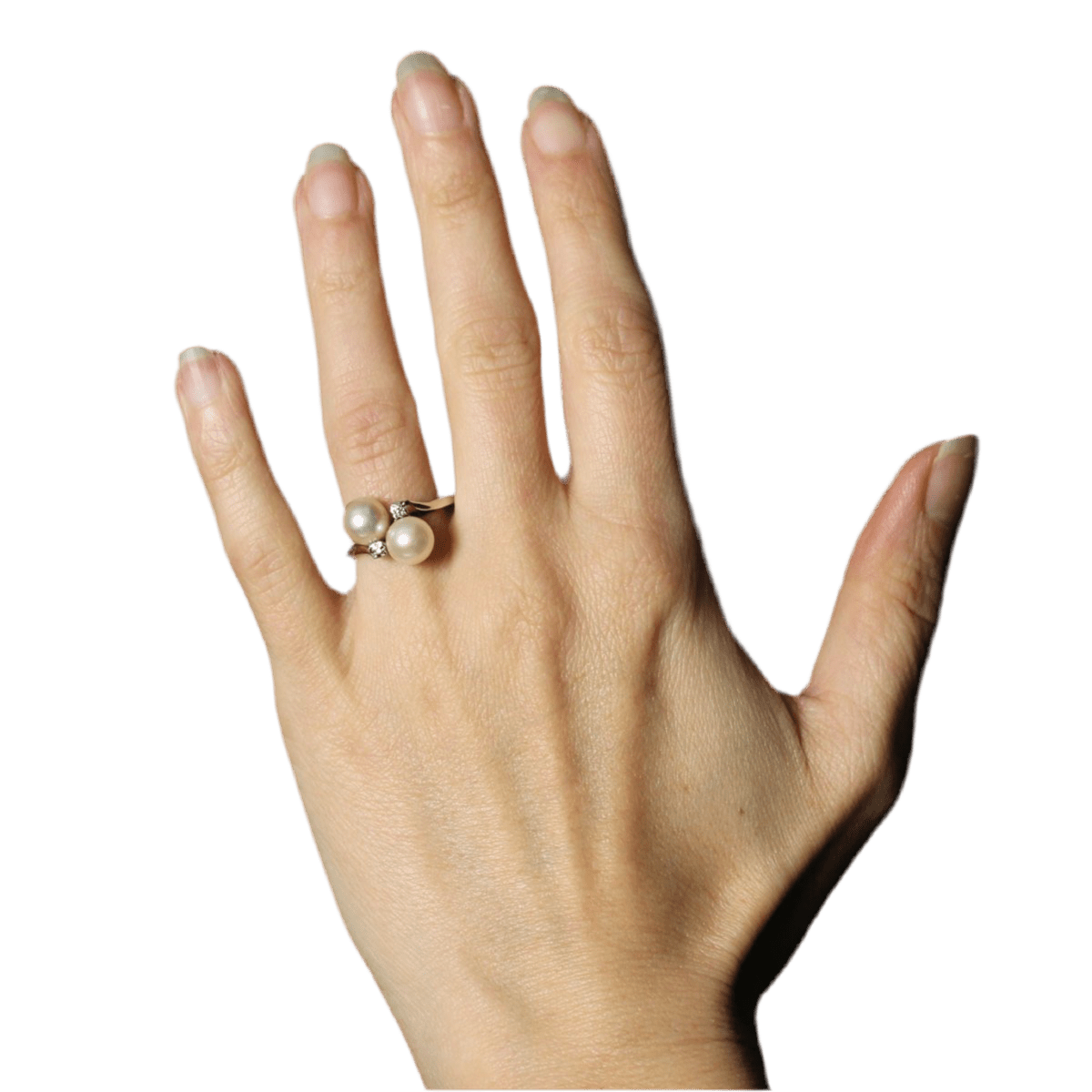 Bague Toi & Moi en or blanc, perles et diamants - Castafiore