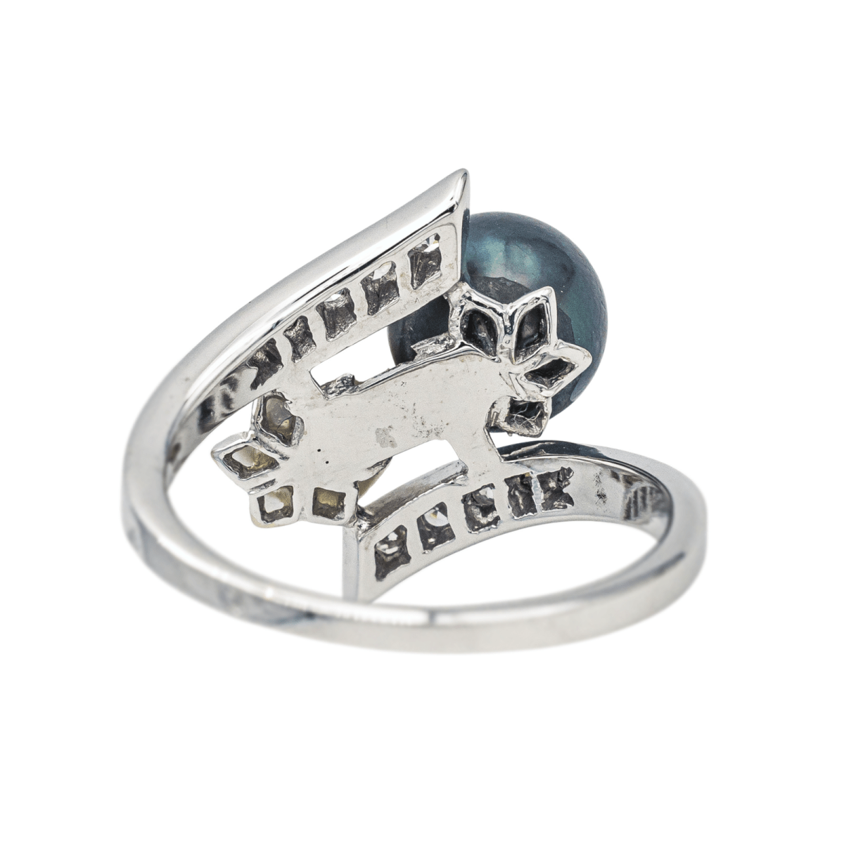 Bague Toi & Moi en or blanc, perles et diamants - Castafiore