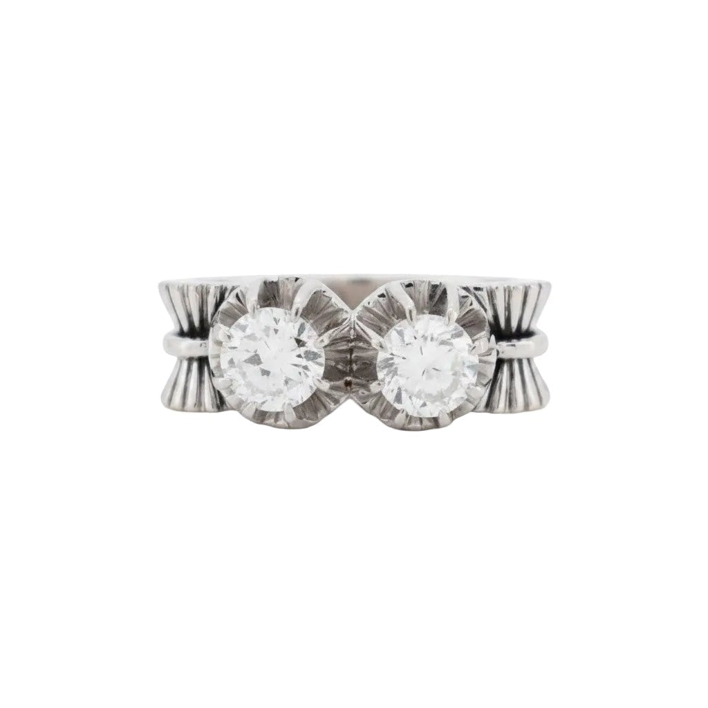 Bague Toi & Moi en or blanc, platine et diamants - Castafiore