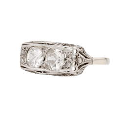 Bague Toi & Moi en or blanc, platine et diamants - Castafiore