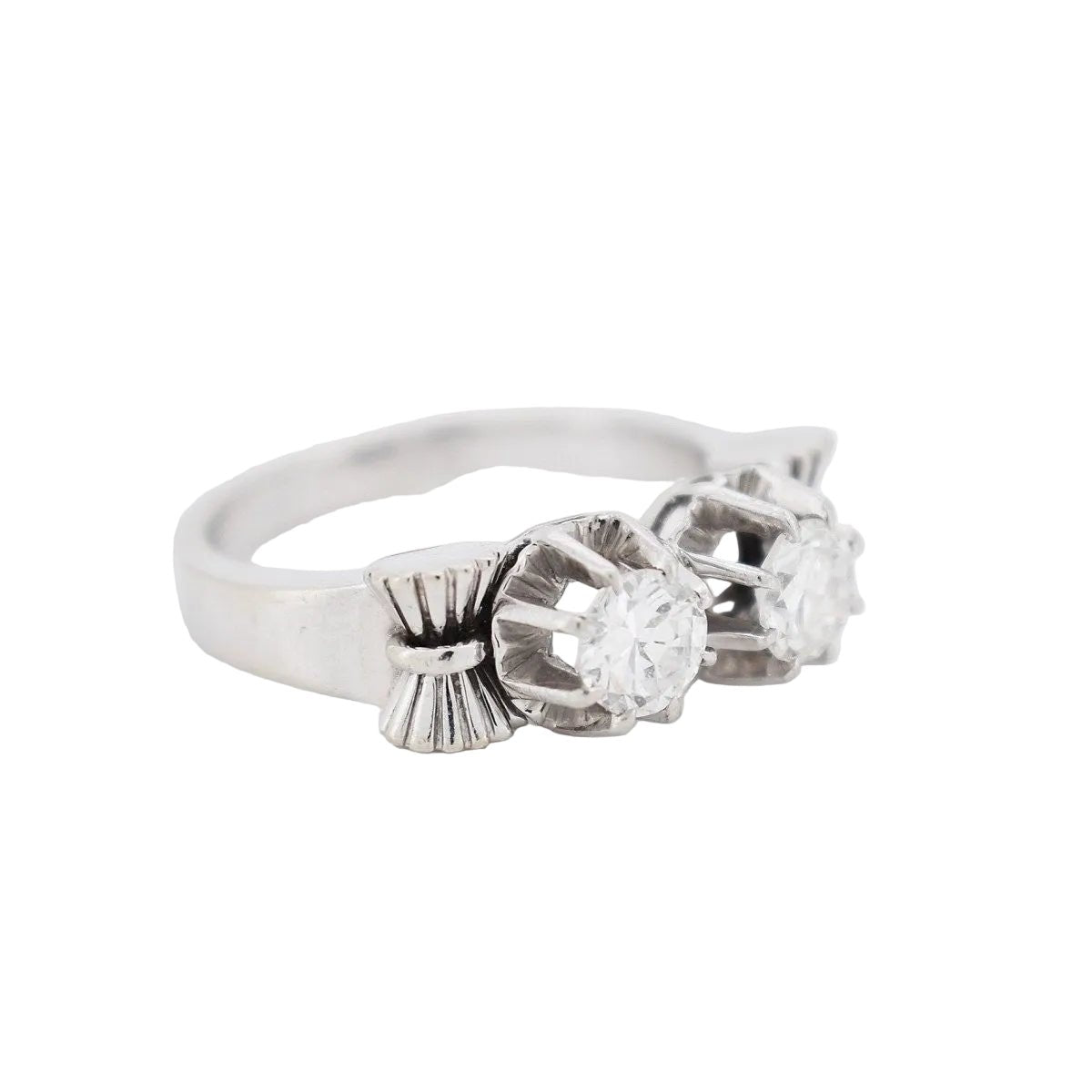 Bague Toi & Moi en or blanc, platine et diamants - Castafiore