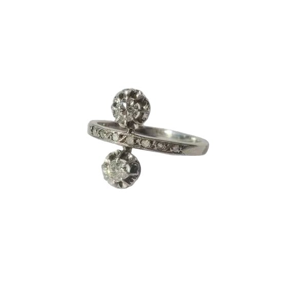 Bague Toi & Moi en or blanc, platine et diamants - Castafiore