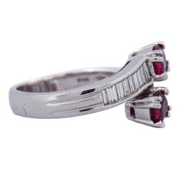 Bague Toi & Moi en or blanc, rubis et diamants - Castafiore
