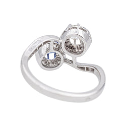 Bague Toi & Moi en or blanc, saphir et diamants - Castafiore