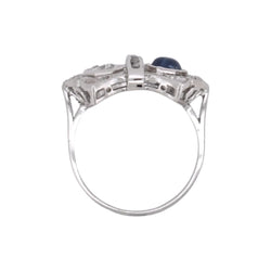 Bague Toi & Moi en or blanc, saphir et diamants - Castafiore