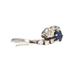 Bague Toi & Moi en or blanc, saphir et diamants - Castafiore