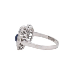 Bague Toi & Moi en or blanc, saphir et diamants - Castafiore