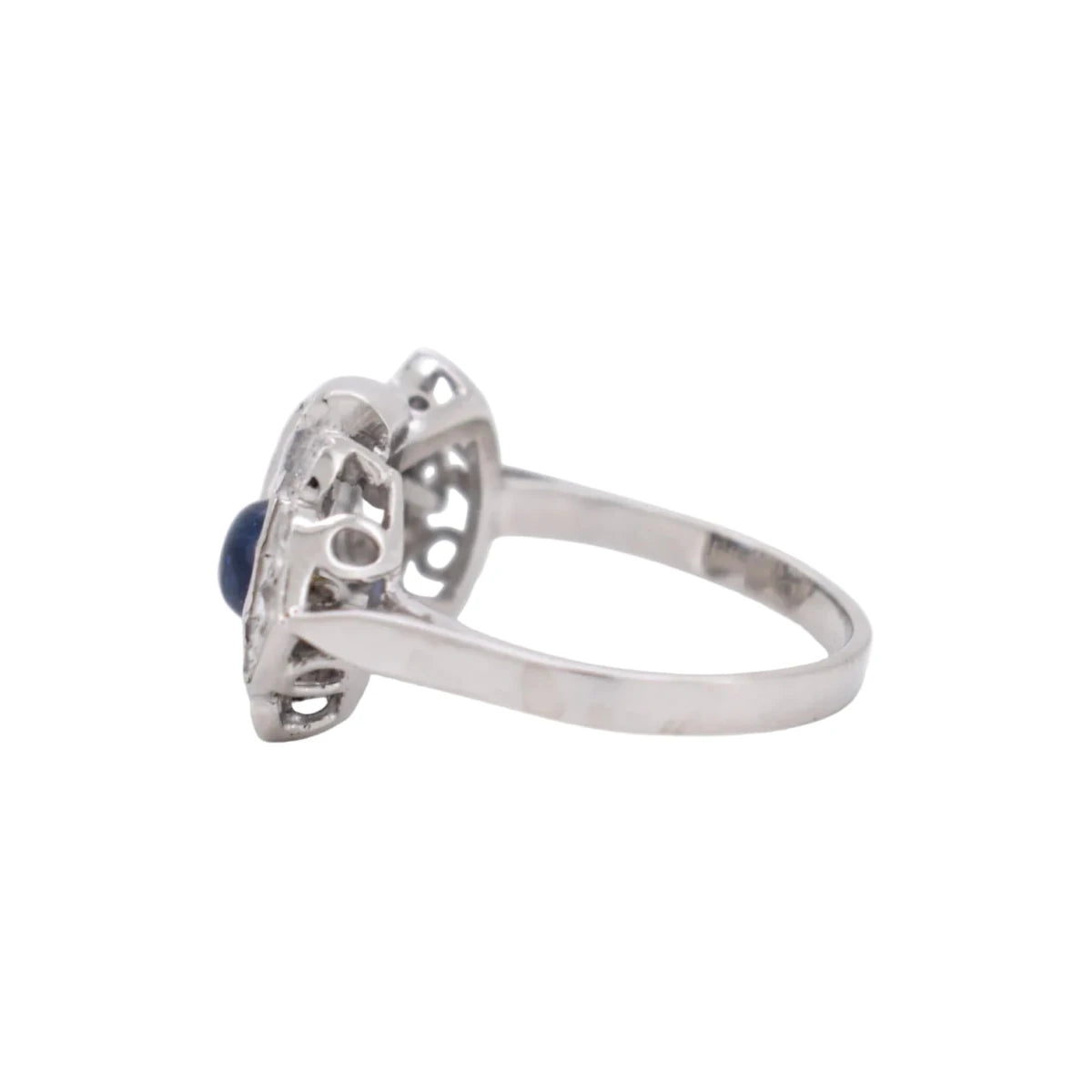 Bague Toi & Moi en or blanc, saphir et diamants - Castafiore