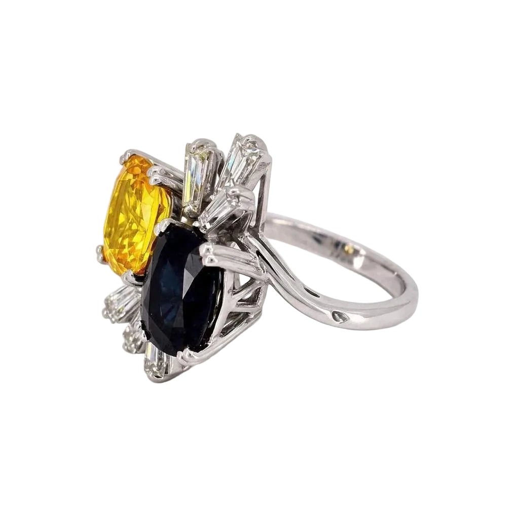 Bague Toi & Moi en or blanc, saphirs et diamants - Castafiore