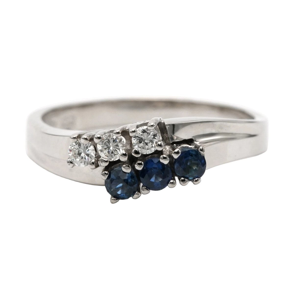 Bague Toi & Moi en or blanc, saphirs et diamants - Castafiore