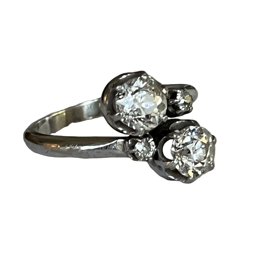 Bague Toi & Moi en or gris et diamants - Castafiore