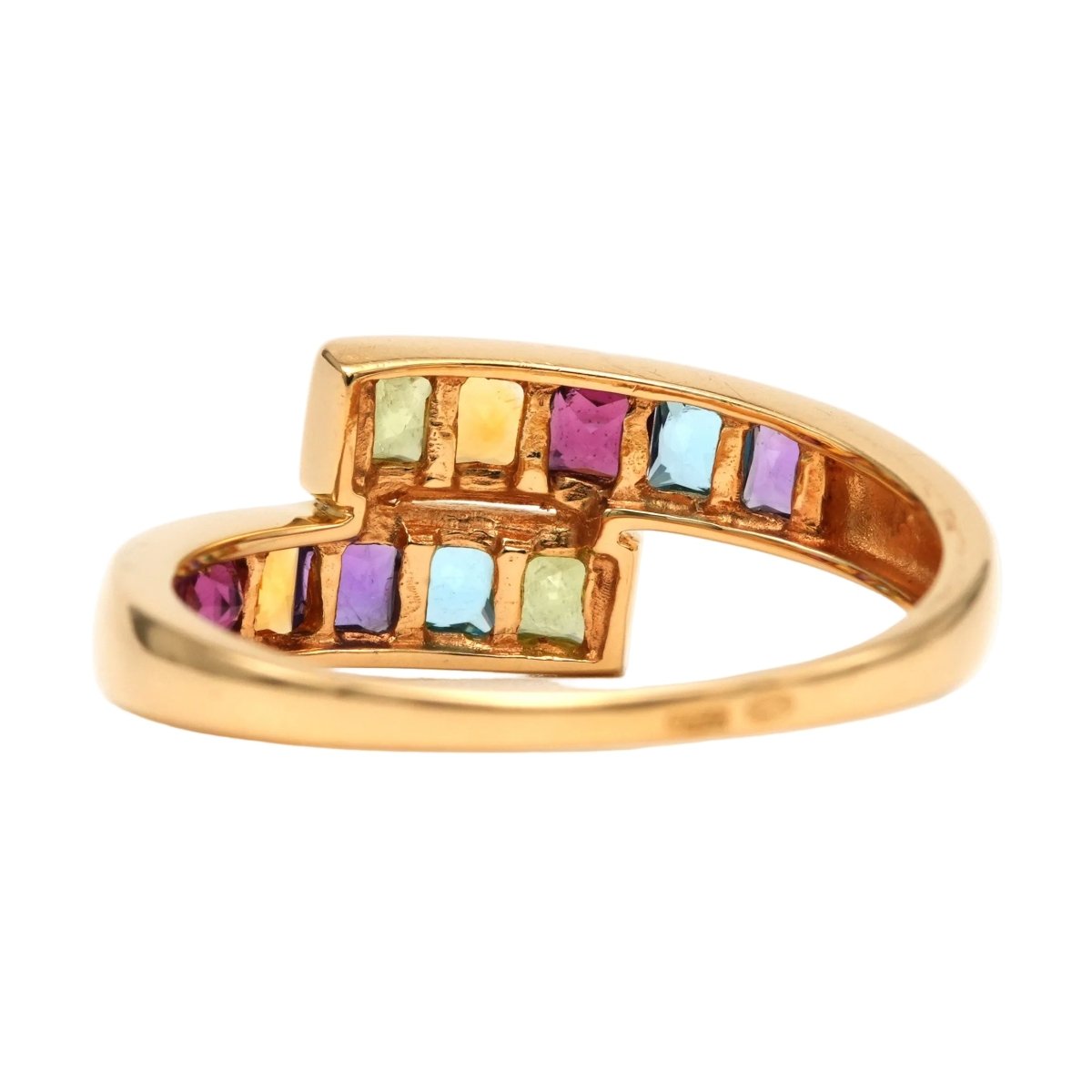 Ring You & Me in yellow gold, amethyst, citrine, garnet, peridot and topaz
