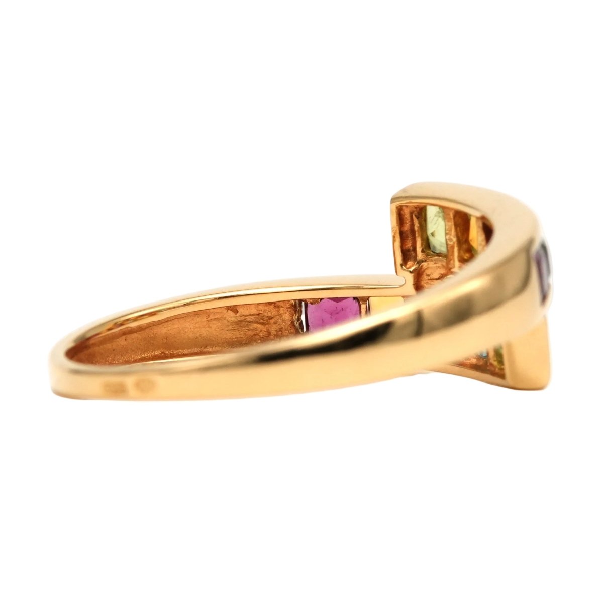 Ring You & Me in yellow gold, amethyst, citrine, garnet, peridot and topaz