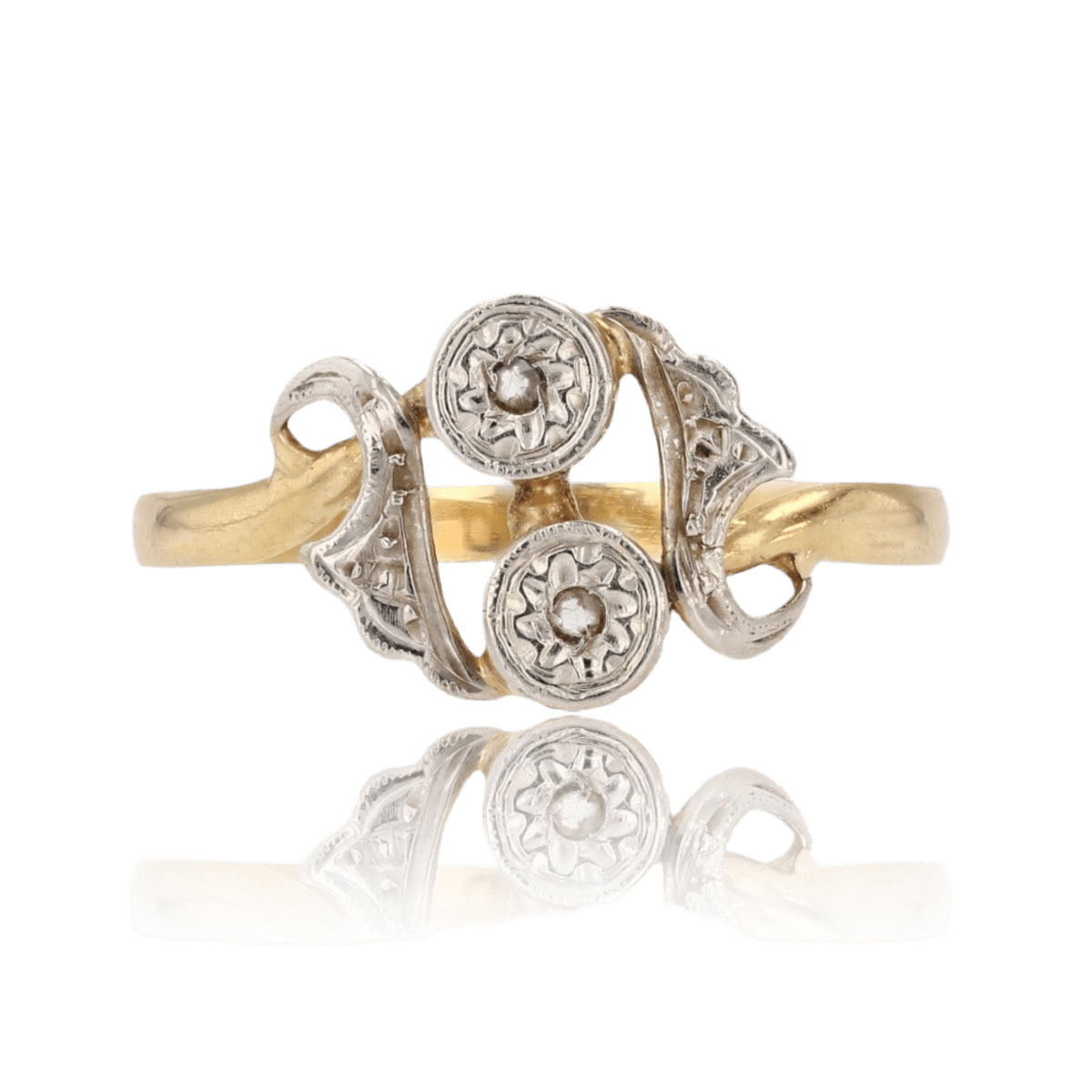 Bague Toi & Moi en or jaune et diamants - Castafiore