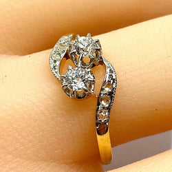 Bague Toi & Moi en or jaune et diamants - Castafiore