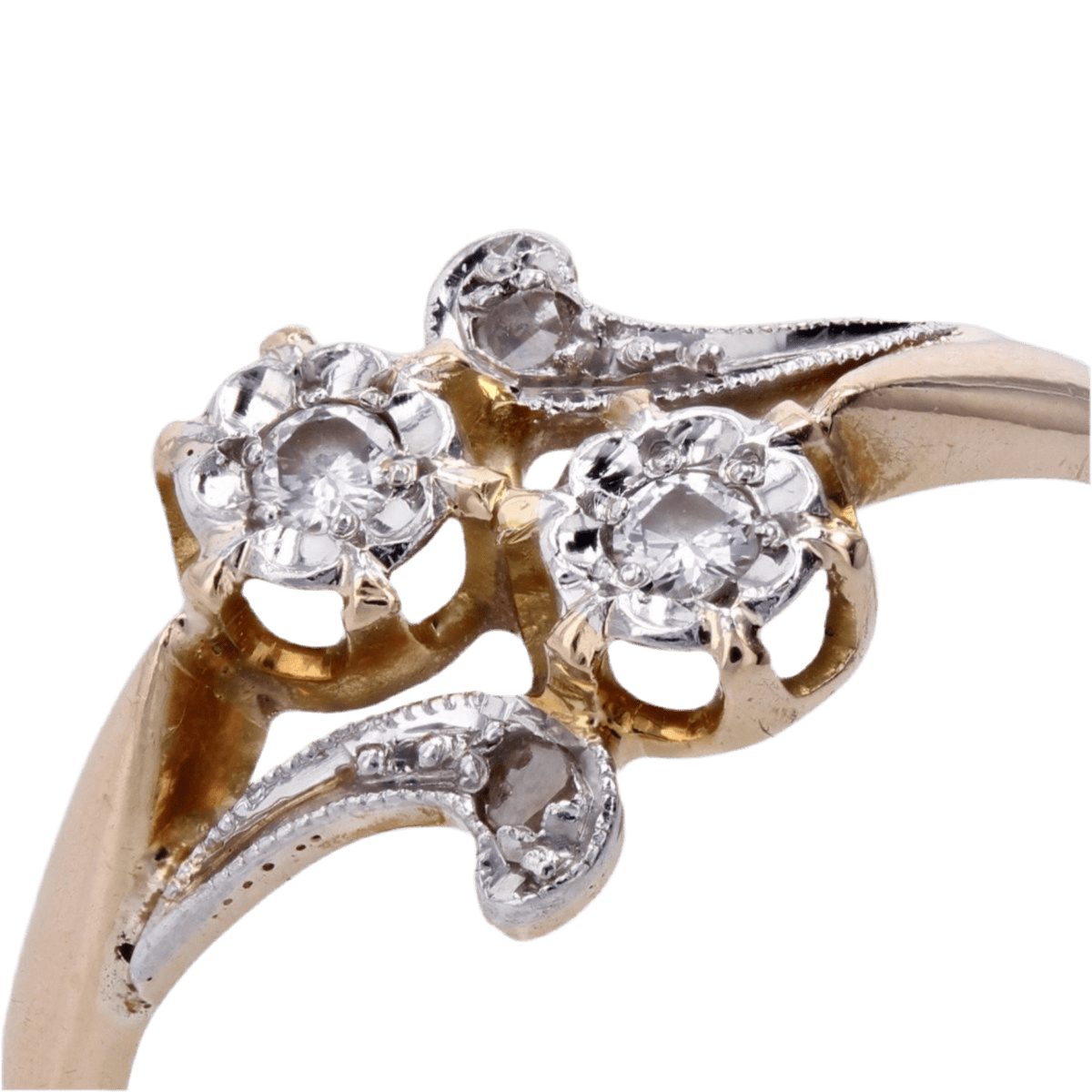 Bague Toi & Moi en or jaune et diamants - Castafiore