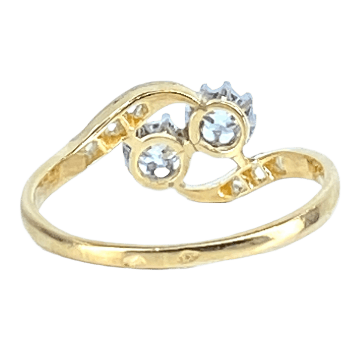 Bague Toi & Moi en or jaune et diamants - Castafiore