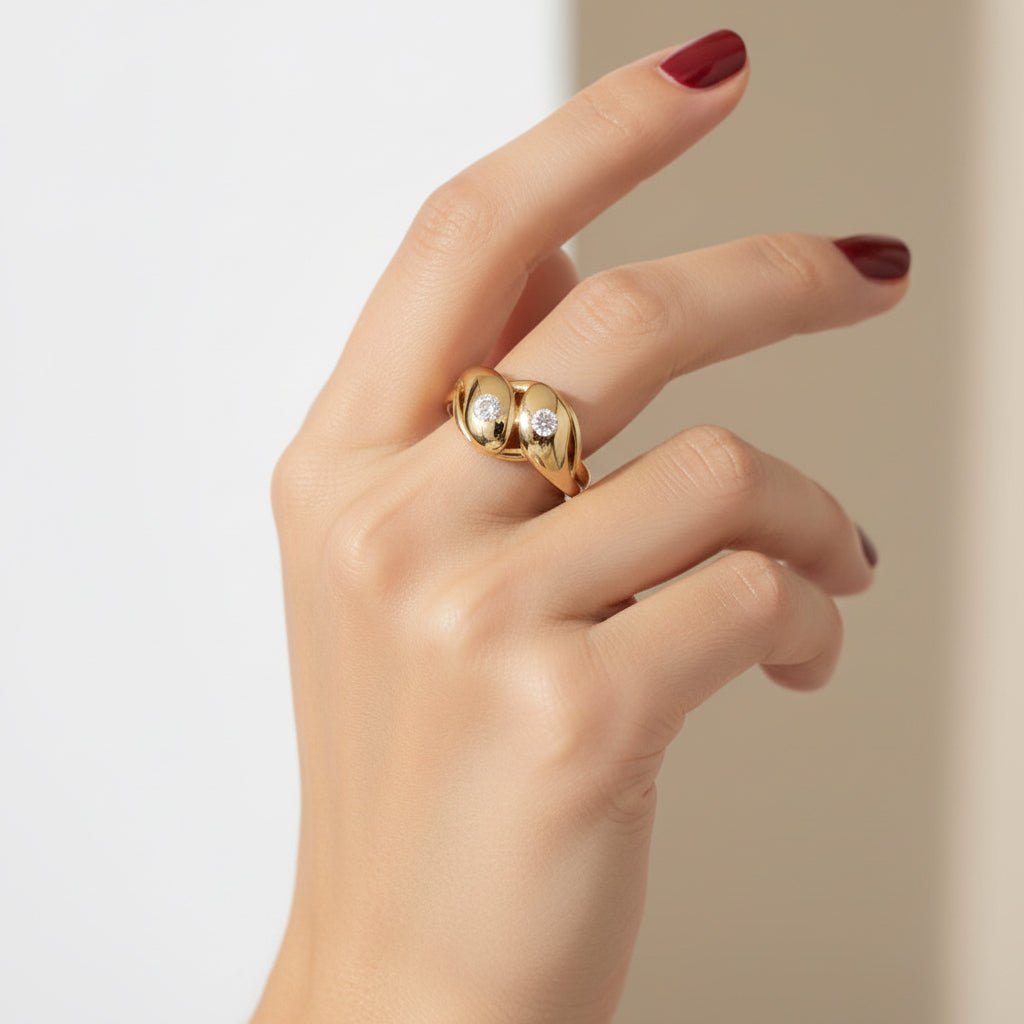 Bague Toi & Moi en or jaune et diamants - Castafiore