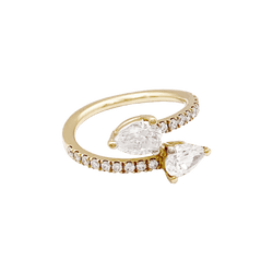 Bague Toi & Moi en or jaune et diamants - Castafiore