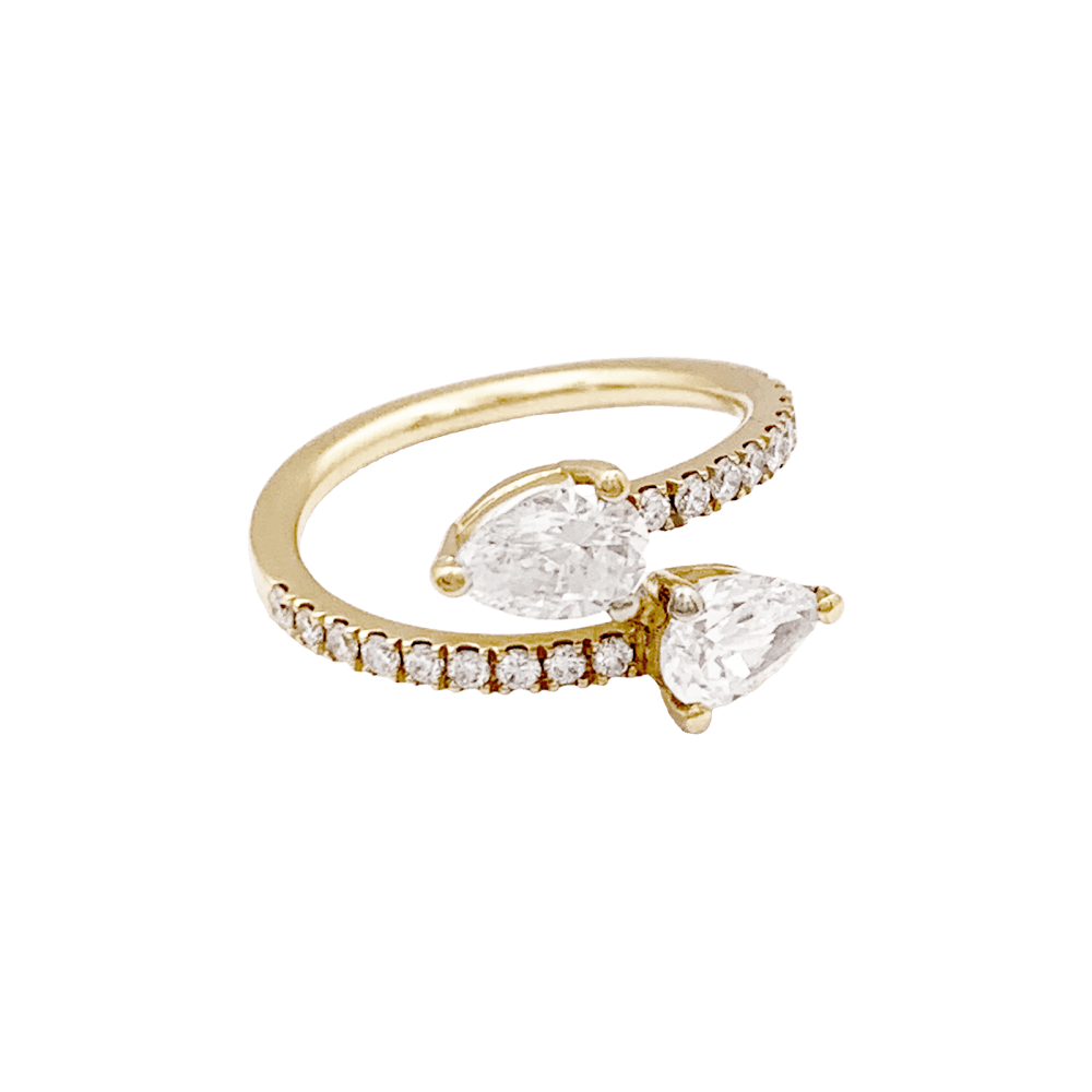 Bague Toi & Moi en or jaune et diamants - Castafiore