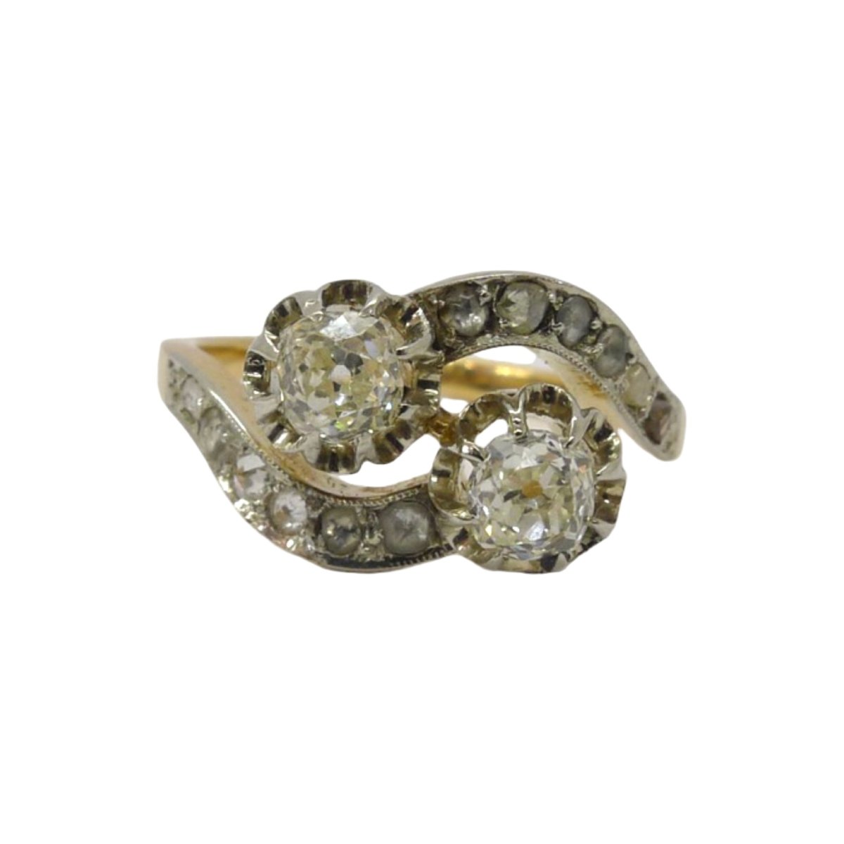 Bague Toi & Moi en or jaune et diamants - Castafiore