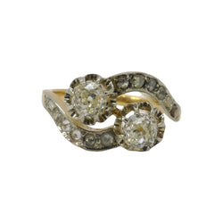 Bague Toi & Moi en or jaune et diamants - Castafiore