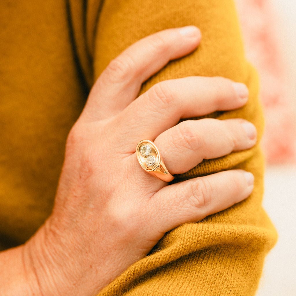 Bague Toi & Moi en or jaune et diamants - Castafiore